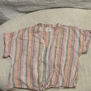 GAP Multicolor Striped Linen-Cotton Shirt